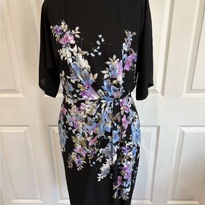 New York & Company Black Dress with Floral Print
